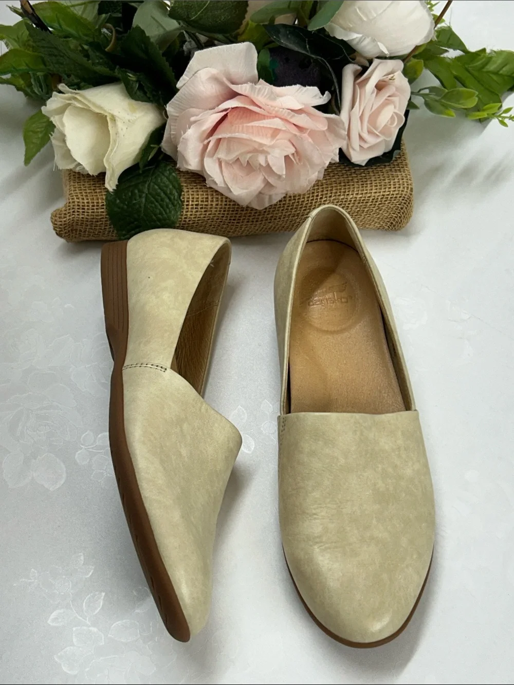 Women's Classic Slip-On Flats in Light Beige